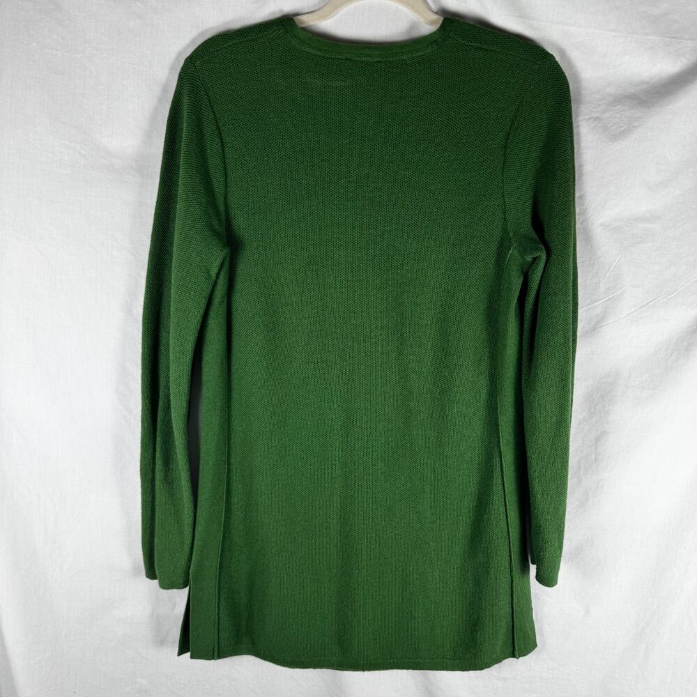 J. Jill Size ST S Tall Green Tunic Sweater Textured Round Neck Long Cotton Blend - Picture 7 of 9